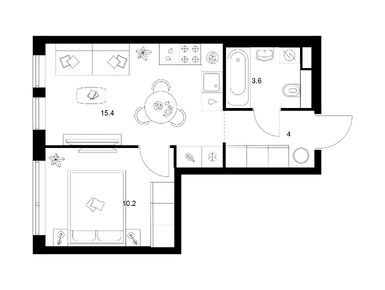 1-комнатная 33.20 кв.м, Строгино 360, 18 103 960 руб.