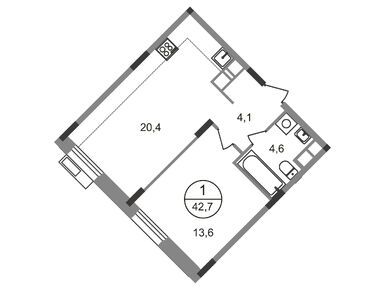 Планировки однокомнатные в ЖК «Резиденции Сколково»
