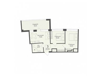 Планировки 3-к. апартаменты в Комплекс Tamerun (Крым)