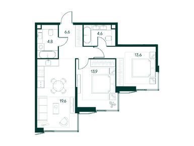 Планировки двухкомнатные в Клубный город на реке Primavera (Примавера)