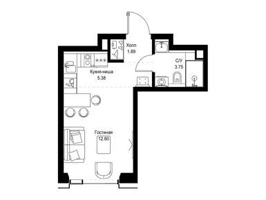 Планировки студии в ЖК «СЕТ»