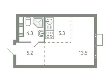 Студия 27.90 кв.м, ЖК «Ново-Молоково», 6 178 000 руб.
