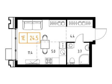 Планировки студии в ЖК Skolkovo ONE (Сколково Уан)
