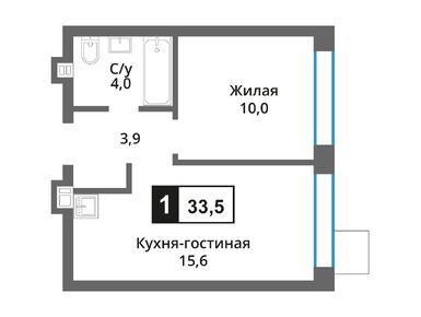 Планировки однокомнатные в Смарт квартал «Лесная Отрада»