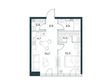 2-комнатная 48.10 кв.м, ЖК SHIFT (Шифт), 56 705 090 руб.