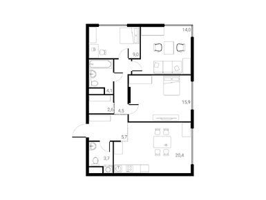 Планировки трехкомнатные в ЖК «Лесная Коллекция»