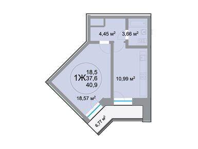 Планировки однокомнатные в ЖК «28 микрорайон» (ЖК «Преображенский квартал»)