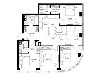 Планировки четырехкомнатные в ЖК Famous (Фэймос)