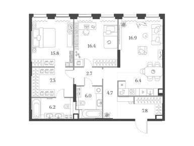 2-комнатная 90.20 кв.м, ЖК «Муза», 58 467 640 руб.