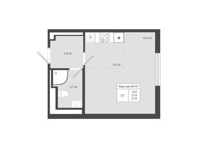 Студия 27.60 кв.м, ЖК «Яковлево», 6 831 000 руб.