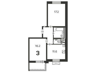 2-комнатная 57.50 кв.м, Жилой дом «Нарвская ул., д. 5», 17 974 500 руб.