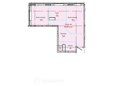 2-комнатная 61.30 кв.м, ЖК «Ступино Сити», 8 119 800 руб.