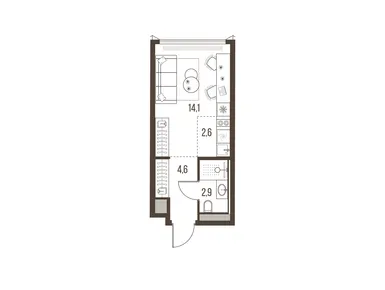 1-комнатная 24.20 кв.м, ЖК HIGH LIFE (Хай Лайф), 31 332 708 руб.