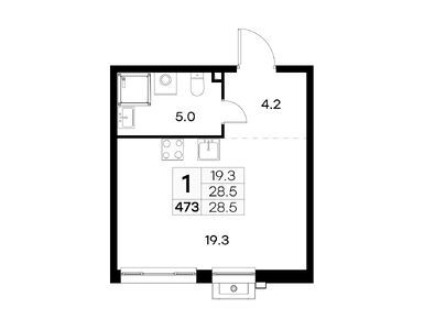 1-комнатная 28.50 кв.м, ЖК «Куркино», 11 614 443 руб.