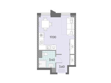 Планировки студии в ЖК «Обручева 30»