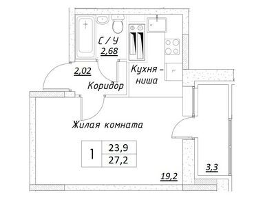 Планировки однокомнатные в ЖК «Шоколад» (Дмитров)