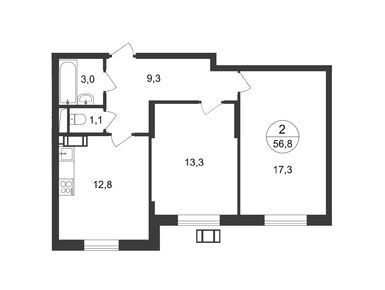 Планировки двухкомнатные в ЖК «Квартал Некрасовка»