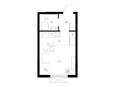 Студия 21.80 кв.м, Саларьево парк, 12 264 680 руб.