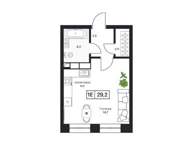 Планировки однокомнатные в ЖК «Пушкино Град»