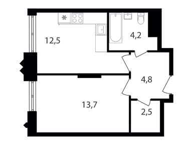 Планировки однокомнатные в МФК «Варшавские ворота»