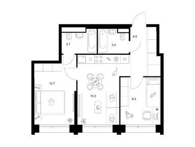 Планировки двухкомнатные в Строгино 360