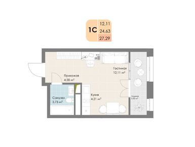 Студия 27.29 кв.м, ЖК «Дюна», 9 578 790 руб.