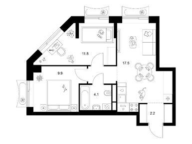 Планировки двухкомнатные в Алтуфьевское 53