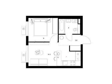 Планировки однокомнатные в Белая Дача парк