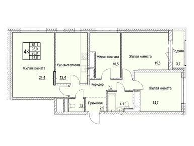 Планировки четырехкомнатные в ЖК «Отрадный»