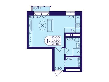 Студия 28.10 кв.м, ЖК «Героев», 6 617 550 руб.