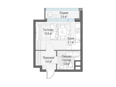 Студия 27.20 кв.м, ЖК «Филатов луг», 8 880 000 руб.