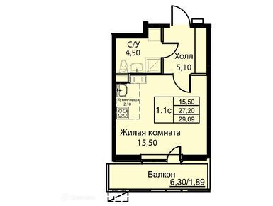 Планировки студии в ЖК «Кашинцево»