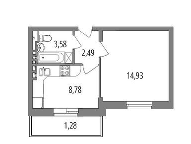 1-комнатная 31.06 кв.м, ЖК «Внуково Парк 2» (Зеленая Москва), 8 696 800 руб.