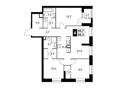 Планировки четырехкомнатные в ЖК «1-й Измайловский» (Первый Измайловский)