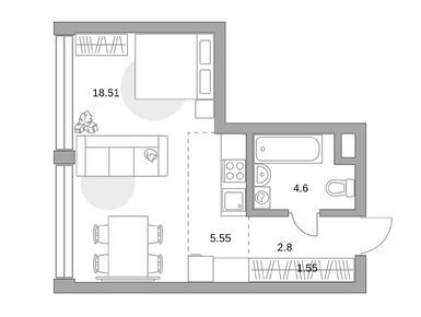 Планировки однокомнатные в ЖК MYPRIORITY Мневники (Май Приорити Мневники)