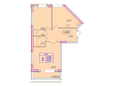Планировки двухкомнатные в ЖК по ул. Макаренко