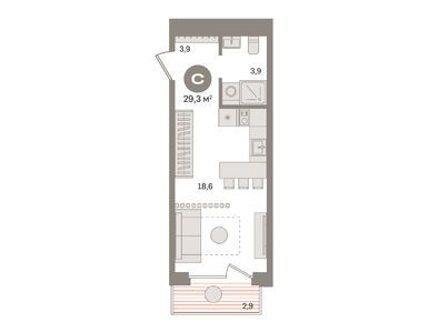 Студия 29.30 кв.м, ЖК «ДОМ А», 20 550 000 руб.