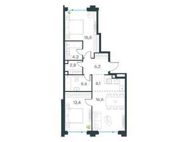 Планировки трехкомнатные в Level Бауманская