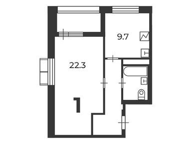 1-комнатная 43.30 кв.м, Жилой дом «Гарибальди ул., д. 31», 27 429 743 руб.