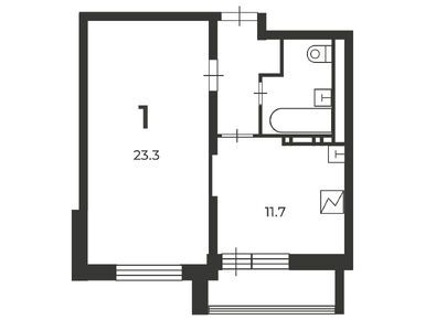 1-комнатная 43.50 кв.м, Жилой дом «Пересветов пер., д. 9», 17 069 400 руб.