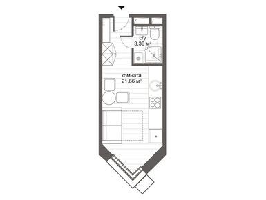 Студия 24.90 кв.м, МФК «Ситимикс Новокосино», 7 420 400 руб.