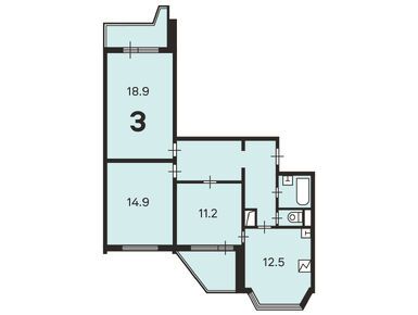 3-комнатная 75.80 кв.м, Жилой дом «Полярная ул., д. 22», 23 286 901 руб.