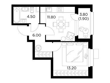 1-комнатная 35.90 кв.м, ЖК «Новое Медведково», 10 170 000 руб.