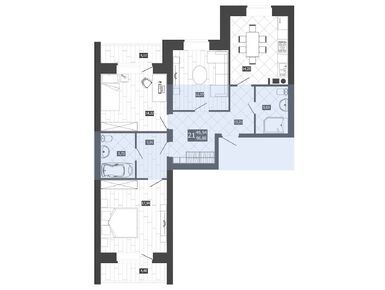 Планировки трехкомнатные в ЖК «Троицкая слобода»