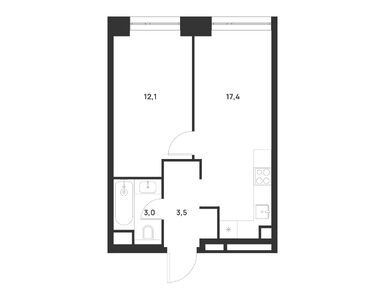 Планировки однокомнатные в ЖК Voice Towers (Войс Тауэрс)