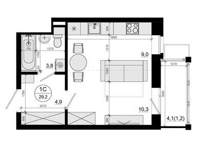 Студия 29.20 кв.м, ЖК «Союзный», 7 584 000 руб.
