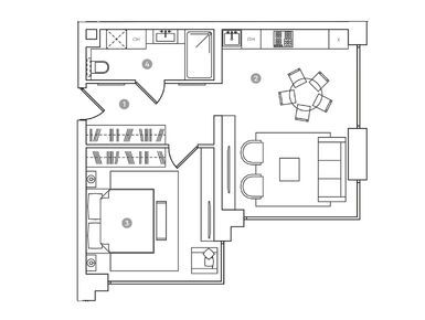 Планировки 2-к. апартаменты в RED7 (Ред7)