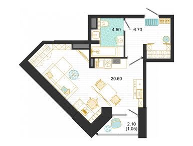 Студия 32.85 кв.м, ЖК «Оптима», 5 463 612 руб.