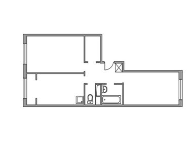 Планировки двухкомнатные в ЖК «Новая Рига»
