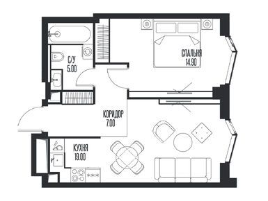 1-комнатная 45.90 кв.м, ЖК «Айс Тауэрс», 36 846 225 руб.